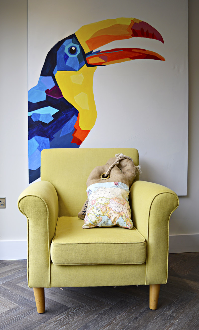 Luggage Tag Burlap Map Pillows (Hessian Pillows) Pillar Box Blue