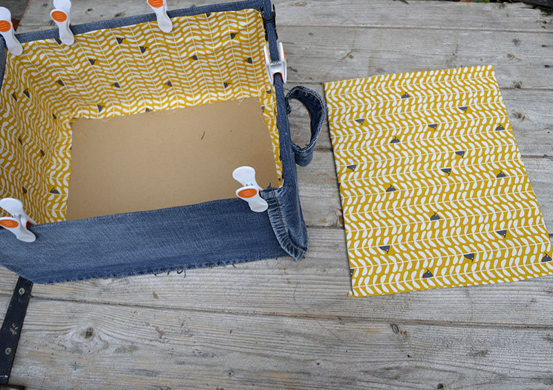 Denim DIY storage box lining