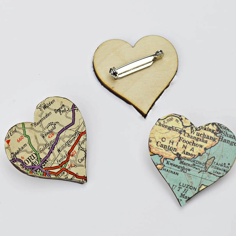 For a lovely gift make a simple map heart brooch of their favourite places.