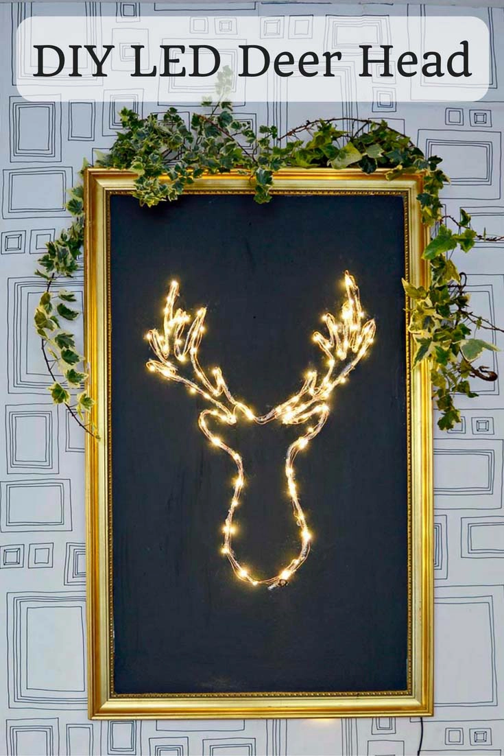 Make your own brilliant DIY LED Deer Head Christmas decoration. It's a lot cheaper and simpler than you think. #Christmas #Christmascrafts #Christmaslights #bottlelights #lights
