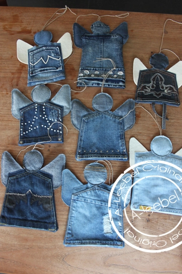  Denim Christmas Ornaments. Put your old jeans into good use and upcycle them into some