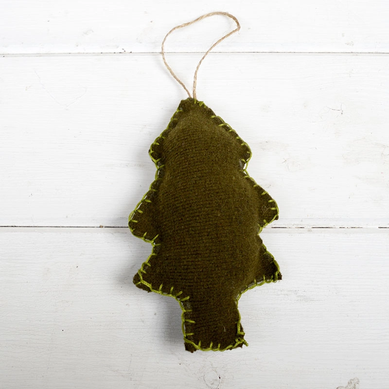 cookie cutter Christmas tree sweater ornament
