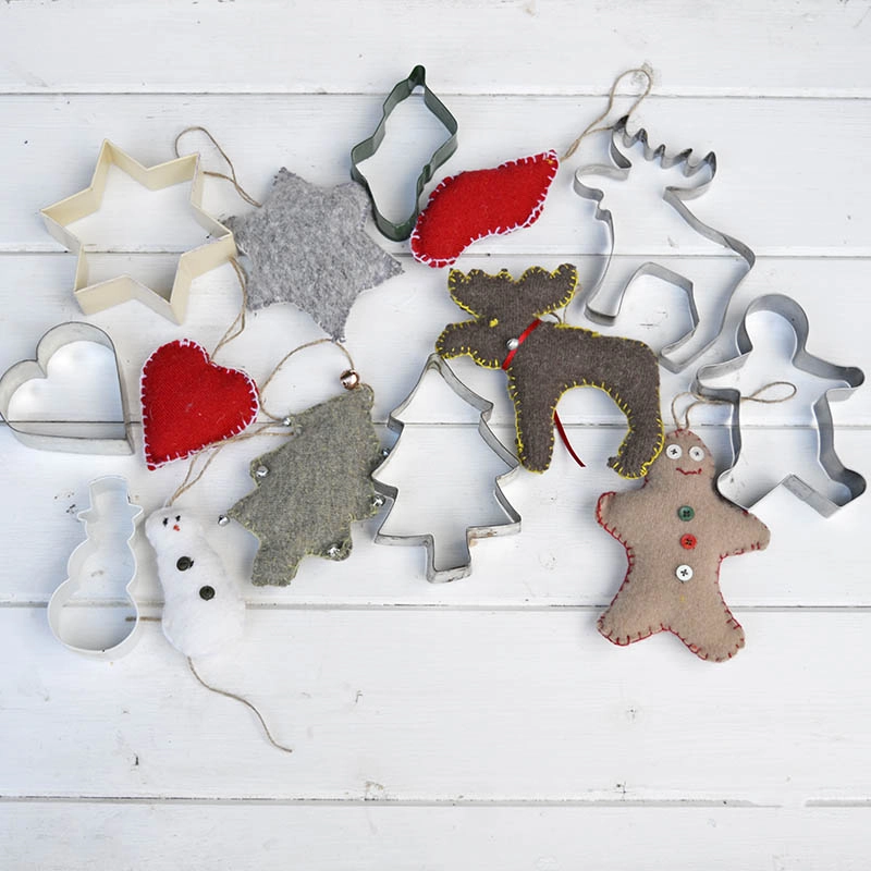 cookie cutters and Christmas ornaments