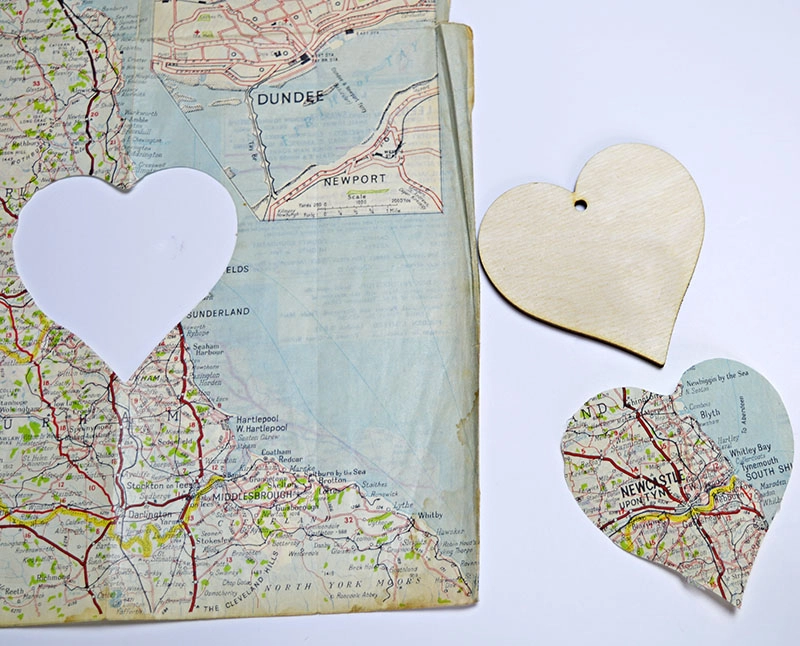 cutting out map heart