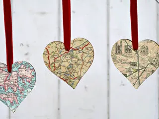 Make gorgeous heart map ornament, brooch and keyring. Great for unique christmas gifts.