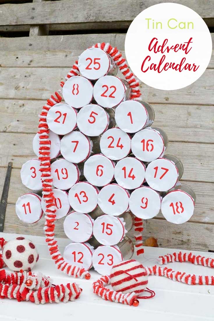 upcycled advent calendar with tin cans pin2