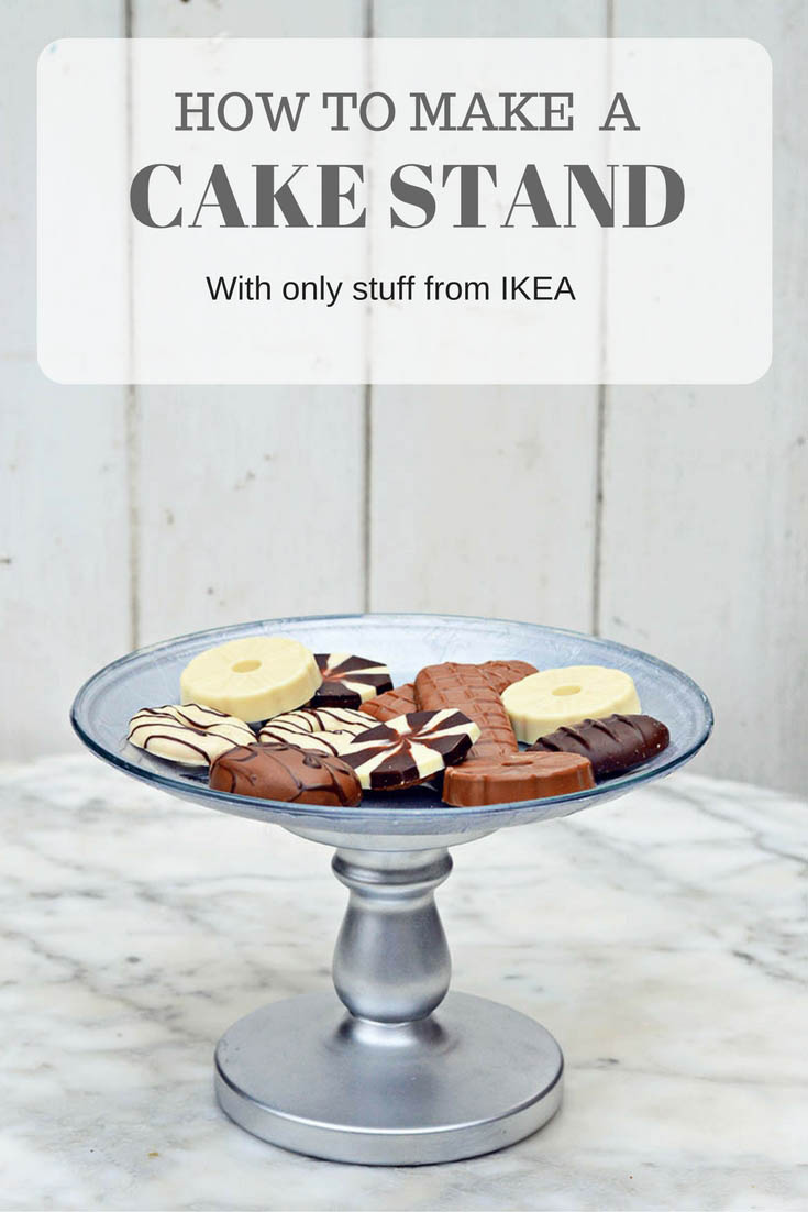 How to make a gorgeous cake stand by just using stuff from IKEA.  The Cake stand can be customised by decoupaging with different napkins.