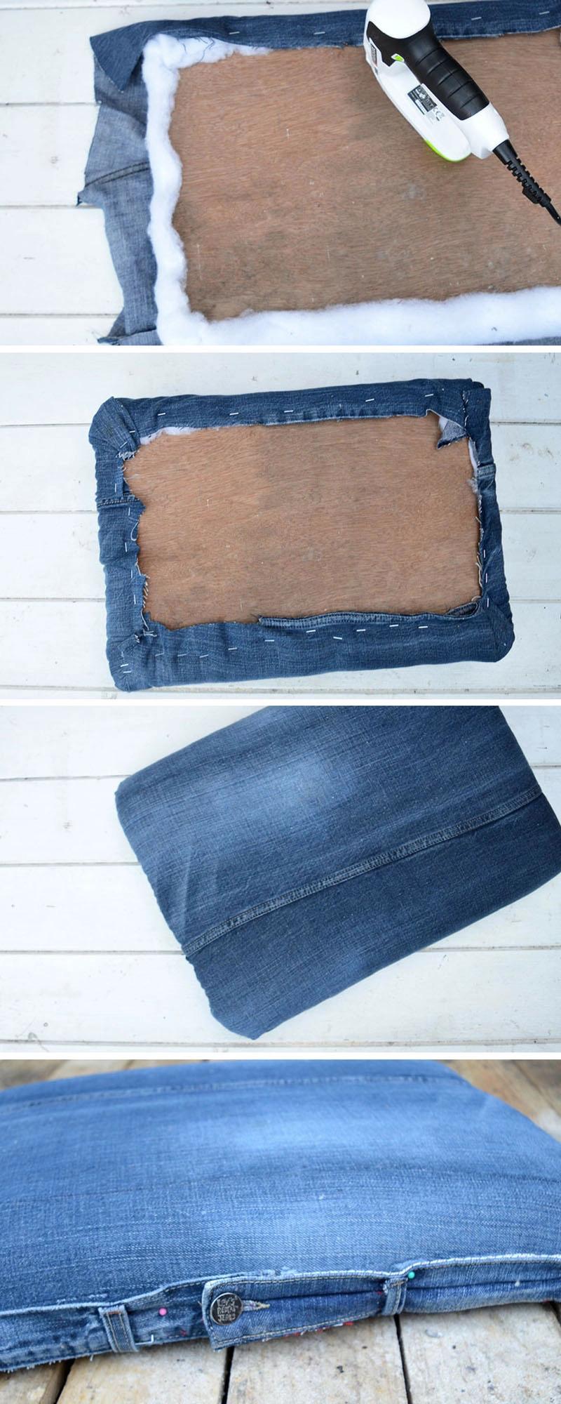 How to upholster a rolling storage ottoman lid