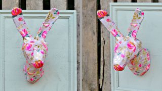 How to make this gorgeous spring/Easter wall decoration. An Anthropologie knock off rabbit head.