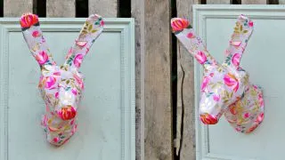 How to make this gorgeous spring/Easter wall decoration. An Anthropologie knock off rabbit head.