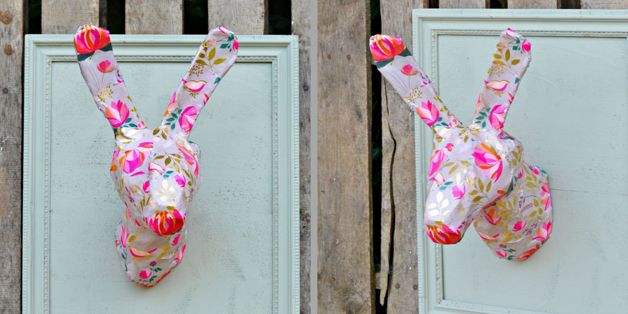 How to make this gorgeous spring/Easter wall decoration. An Anthropologie knock off rabbit head.