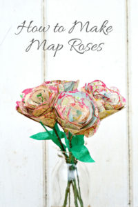 Step by step tutorial on how to make this gorgeous table decoration of map roses. They also make a great Valentine's gift as you can personalize with the maps.