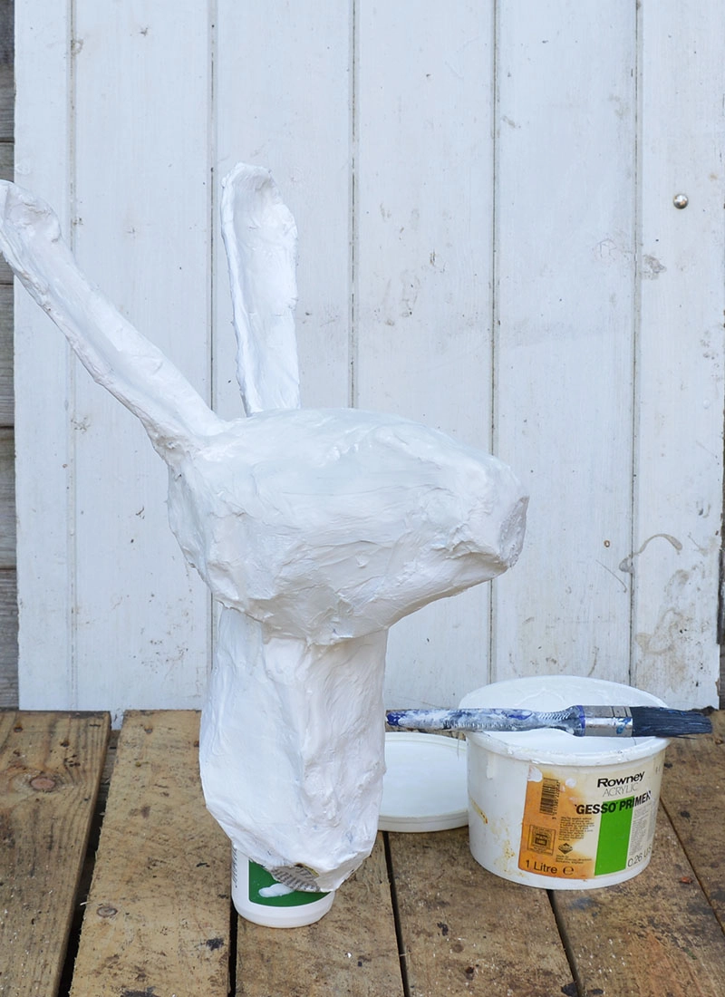 Anthropologie Artic Hare Wall Mount Rabbit Paper Mâché Bust