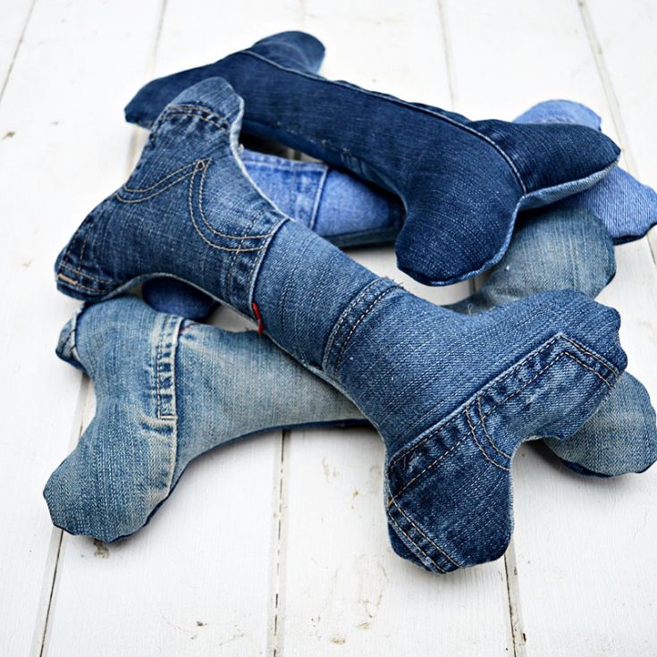 denim dog toys