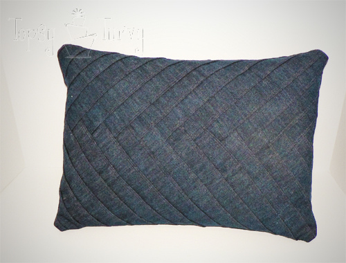 herringbone denim pillows