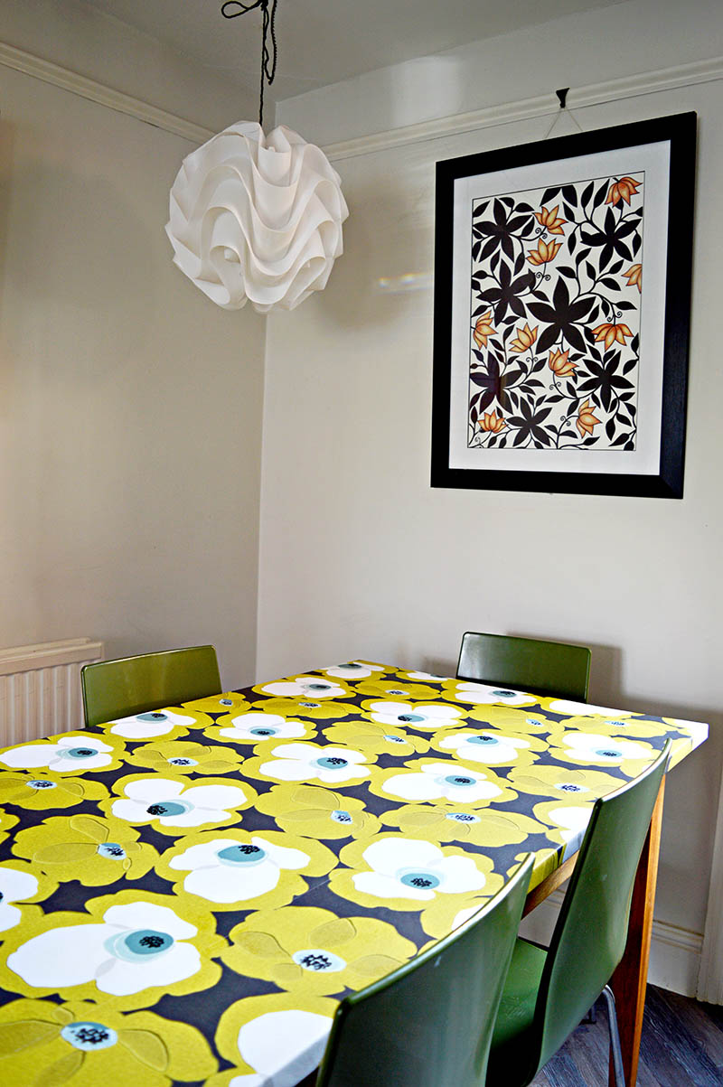 How To Use Wallpaper To Decoupage Table Top Pillar Box Blue