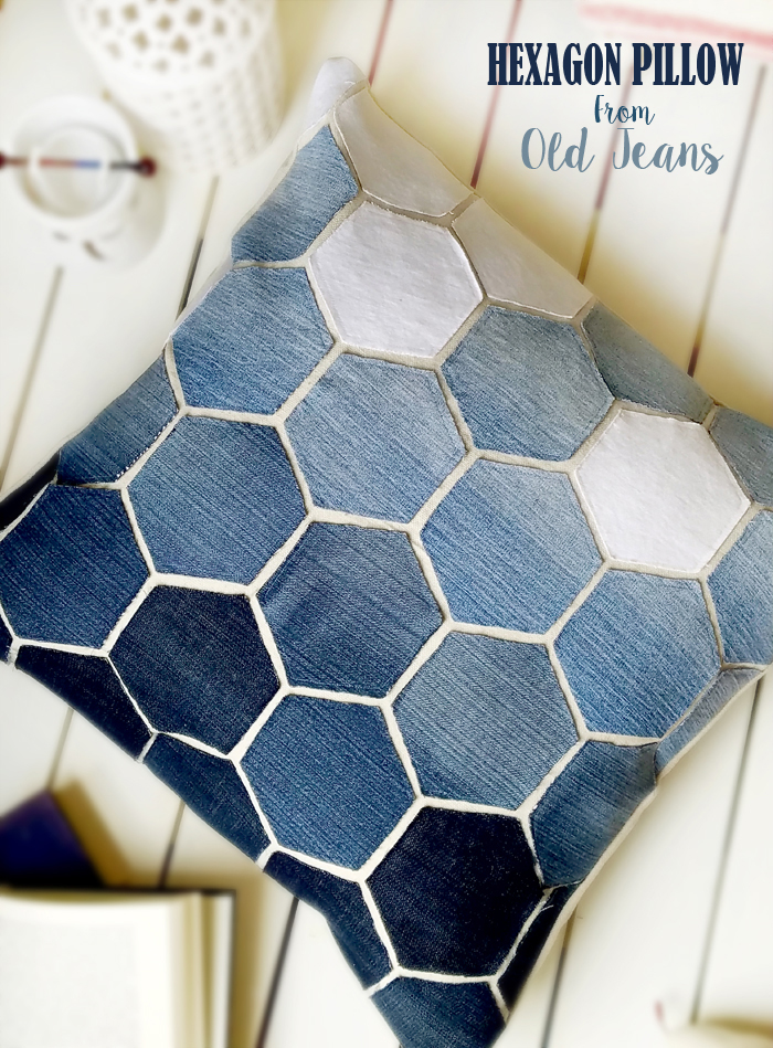 hexagon-pillow-from-old-jeans