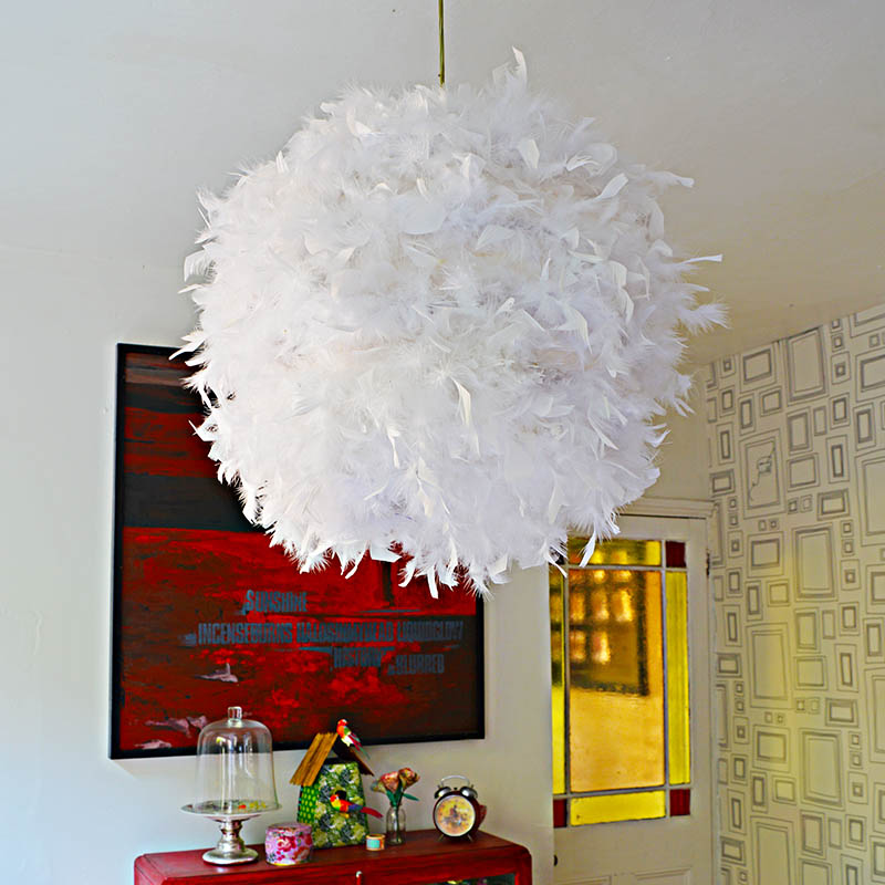 15 Of The Most Unique Ikea Lamp S Pillar Box Blue Make Your Own Gorgeous Diy Feather Lampshade This Simple Ikea Will Add A Touch