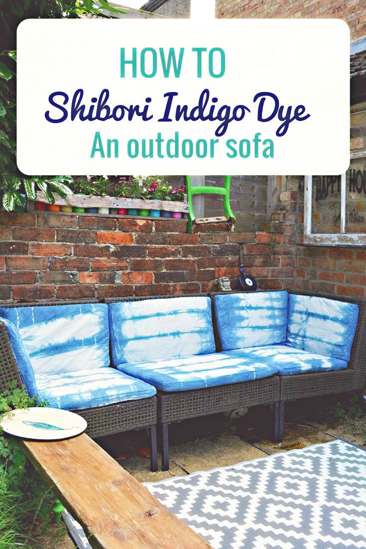 How to update an Ikea Ammero sofa with indigo shibori dyeing.  Very simple and fun to do.