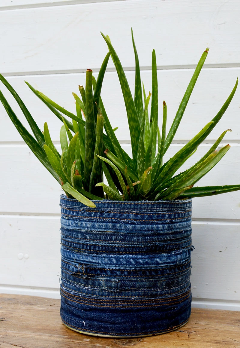 Recycled jean planters