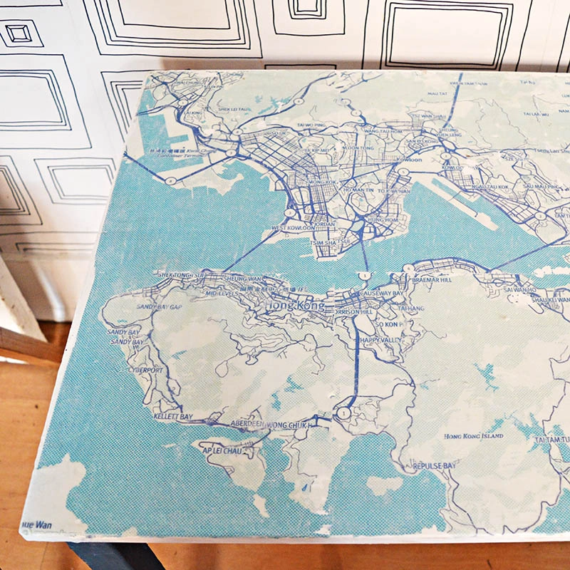 IKEA Kids table hack map top