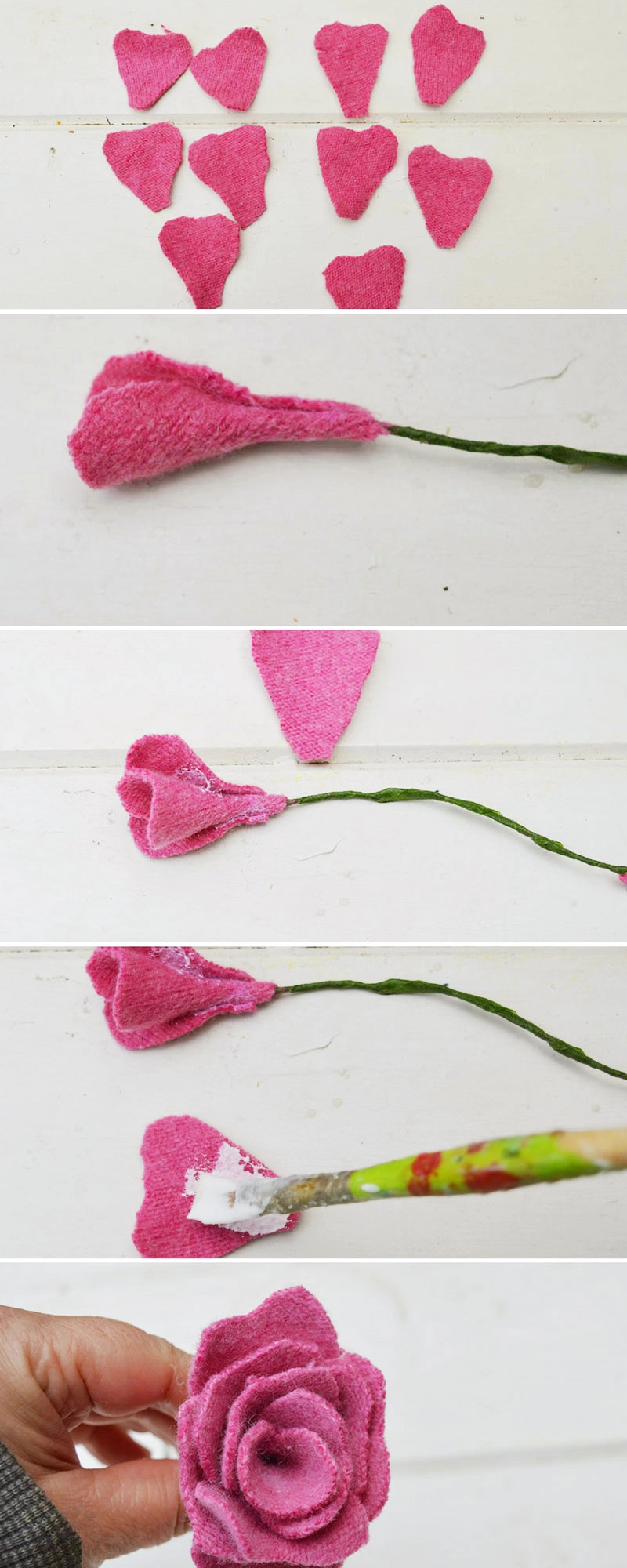 How to make a sweater felt rose
