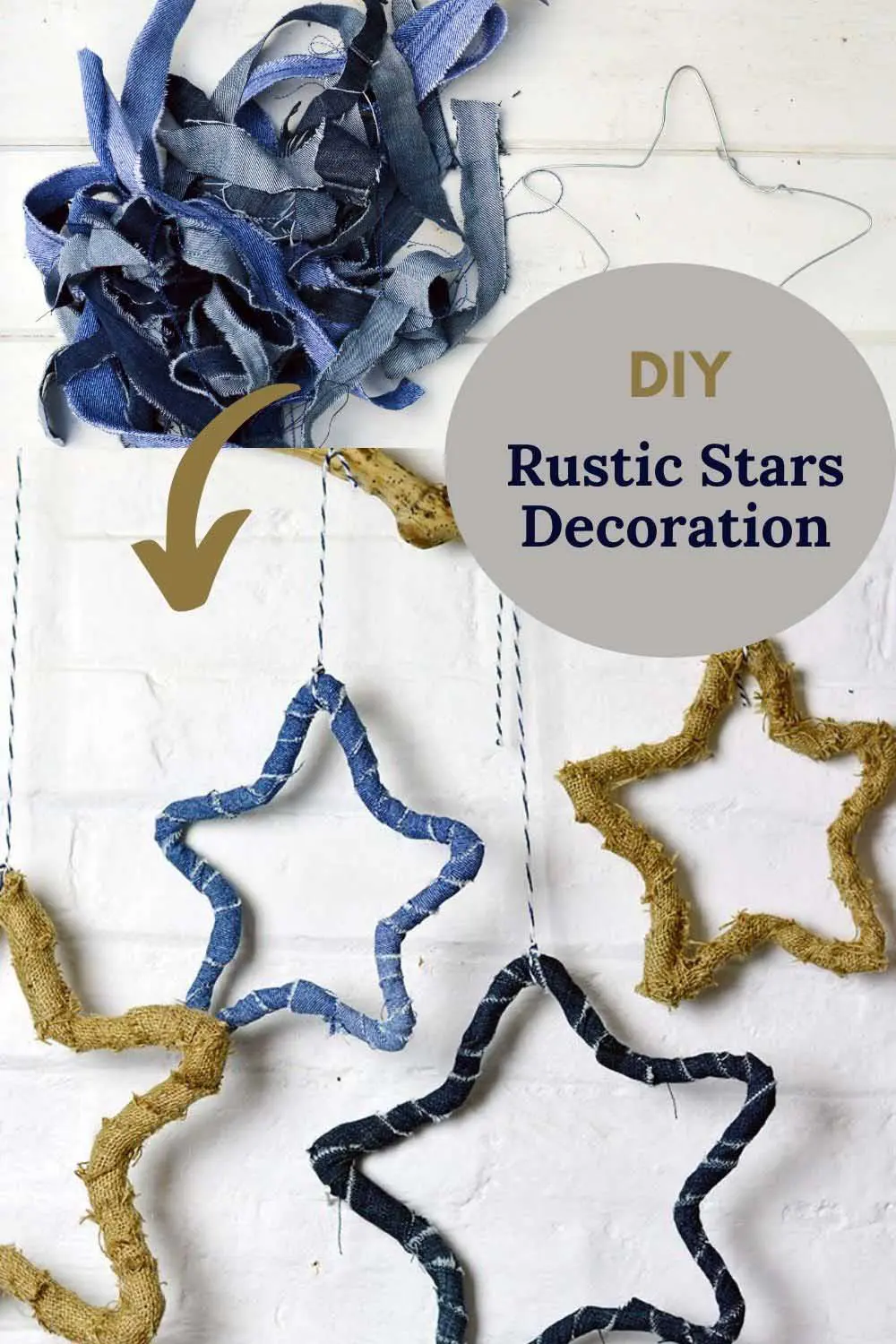 Upcycled denim star decorations