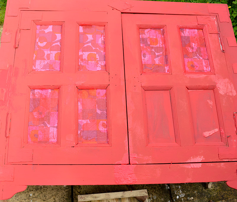 cabinet upcycle with chalk paint and decoupage