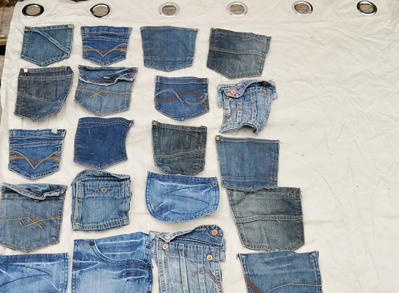 Denim pockets for advent calendar