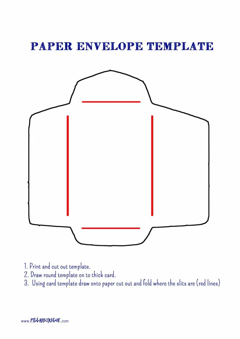 Paper envelope template for advent calendar