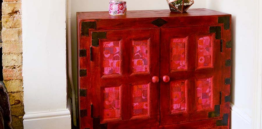 Easy Steps For A Unique Red Cabinet Upcycle