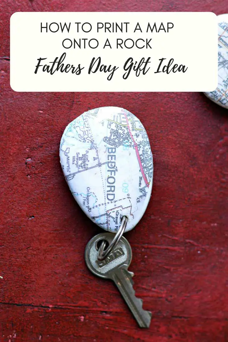 Map rock keychain fathers day gift