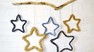 Use the denim scraps from your recycled jeans to make these gorgeous rustic stars. They make for a lovely farmhouse style decoration.