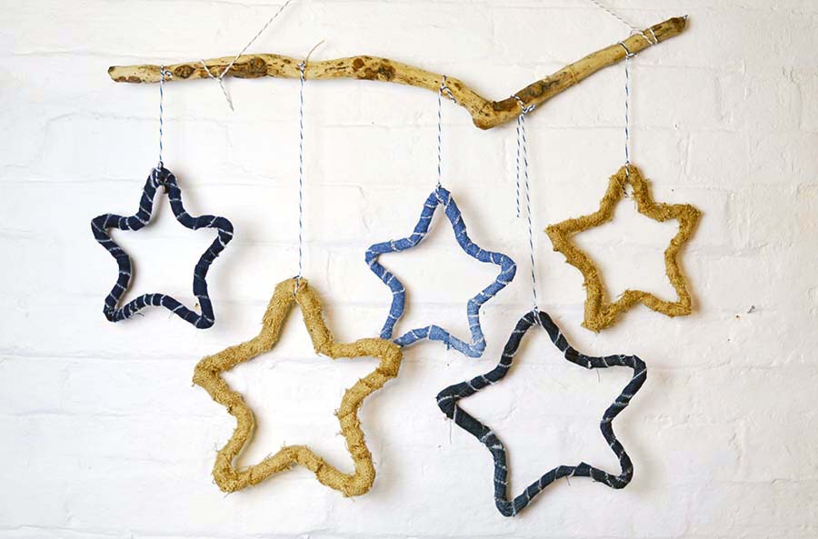 Use the denim scraps from your recycled jeans to make these gorgeous rustic stars. They make for a lovely farmhouse style decoration.