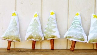 Christmas tree stamp ornaments