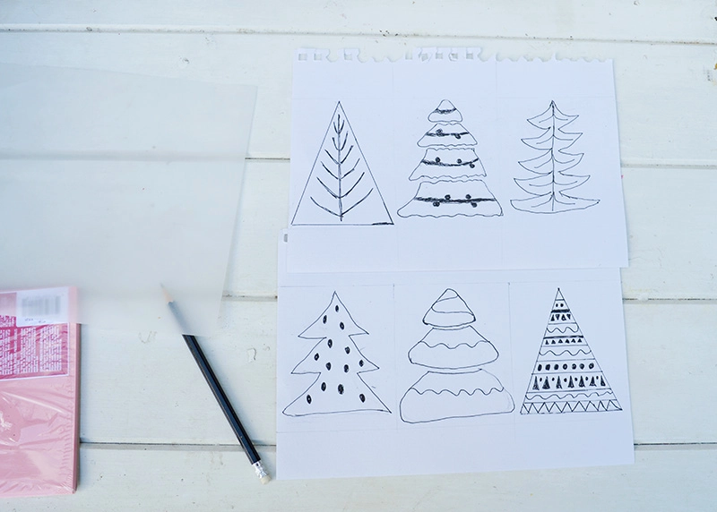 Christmas tree designs for homemade stamps