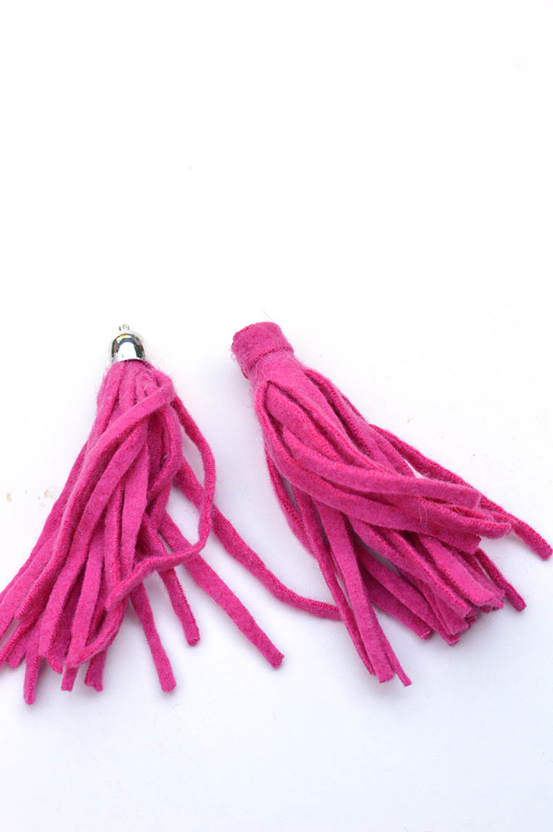 DIY felt tassels from sweater felt scraps