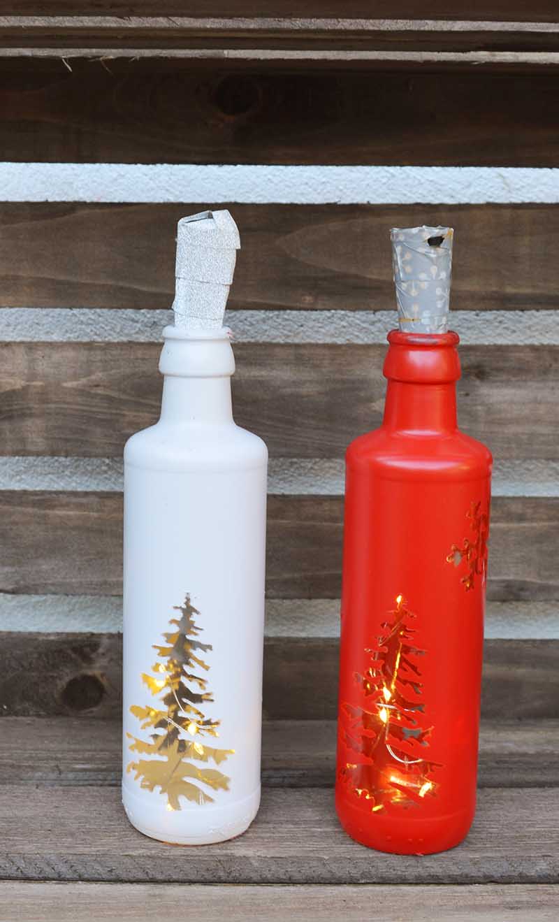 DIY Christmas bottle lights 