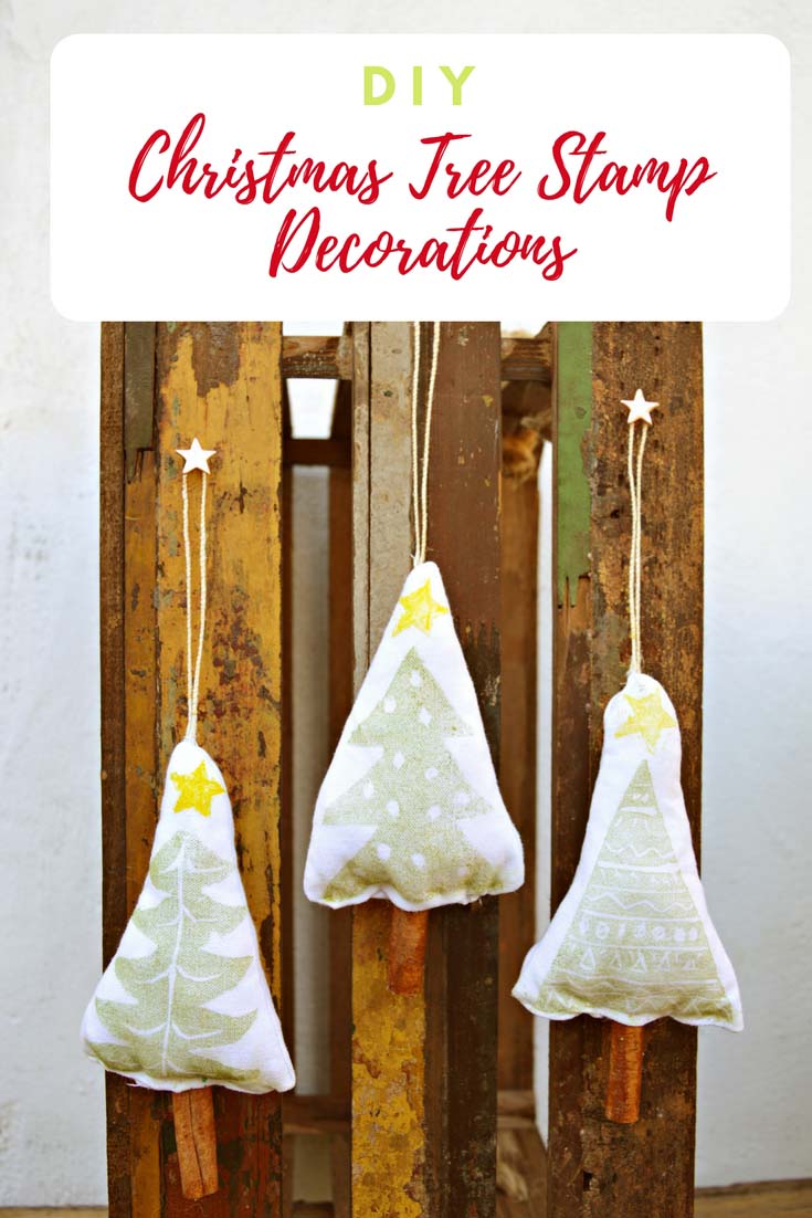 Design and make a Christmas tree stamp. Use this to create some gorgeous cinnamon scented Christmas tree decorations for your tree or to hang in a garland. #Christmascraft #Christmasdecoration #Christmastree #stamp #DIYstamp