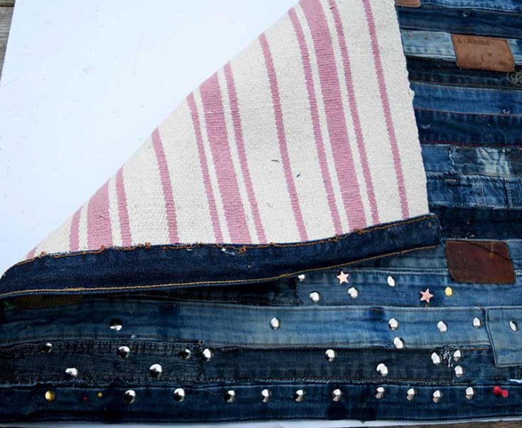 How To Make A Cool Denim Rug Without Sewing Pillar Box Blue
