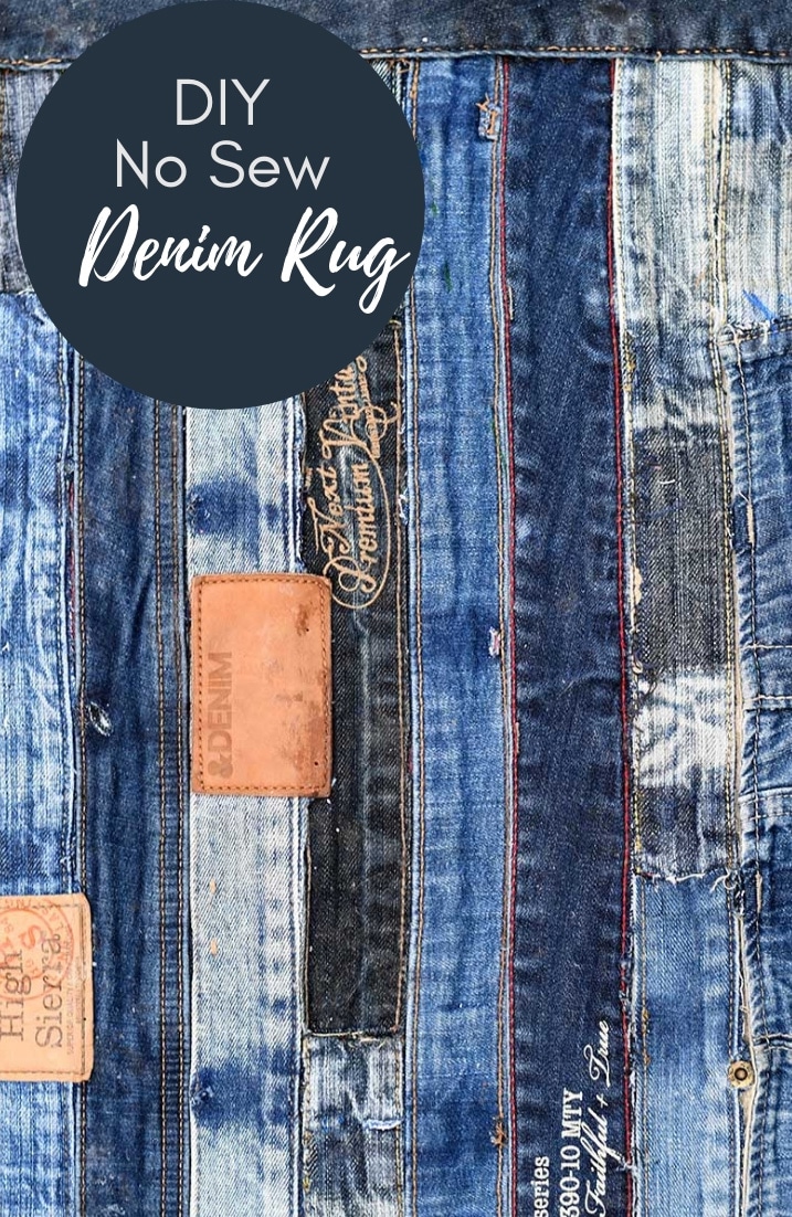 How To Make A Cool Denim Rug Without Sewing Pillar Box Blue