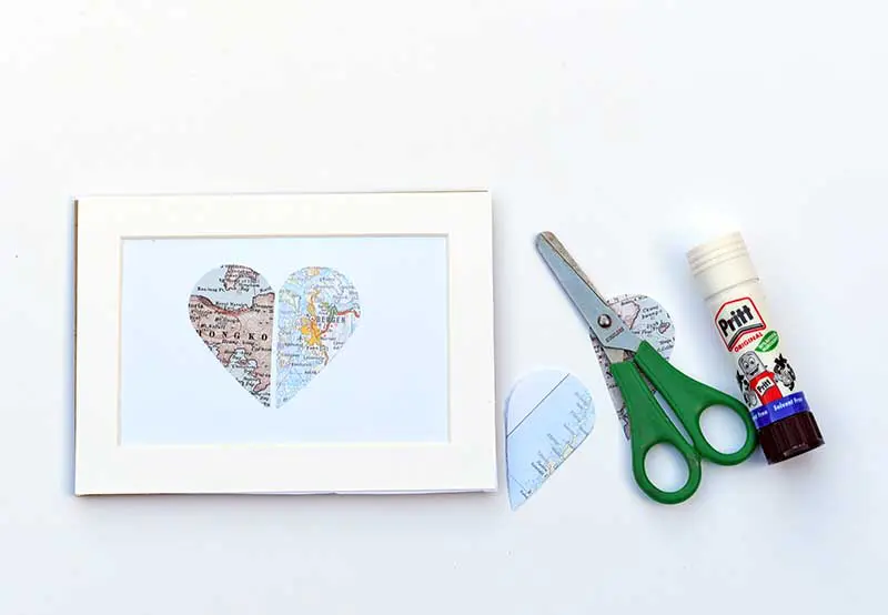 Heart made from Map of 2 special places