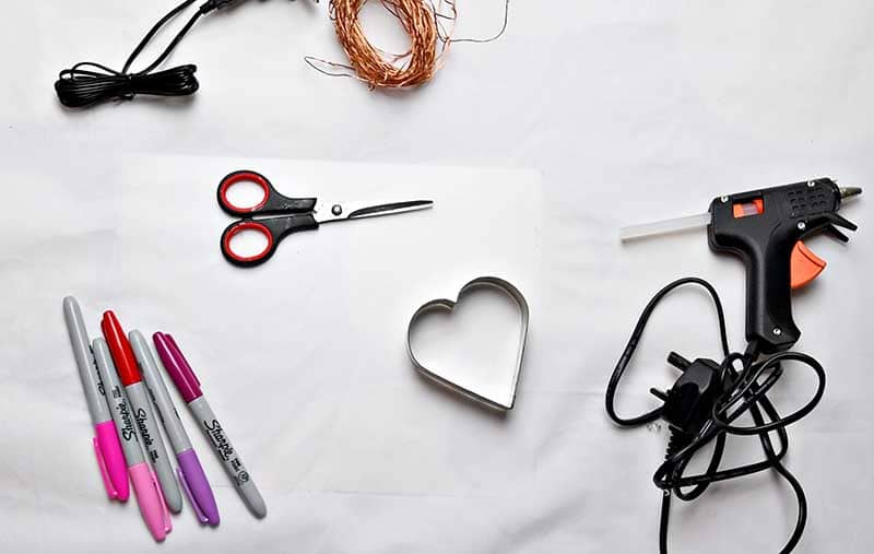 What you need to make heart string lights