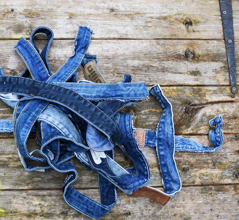 Collection of jeans waistbands