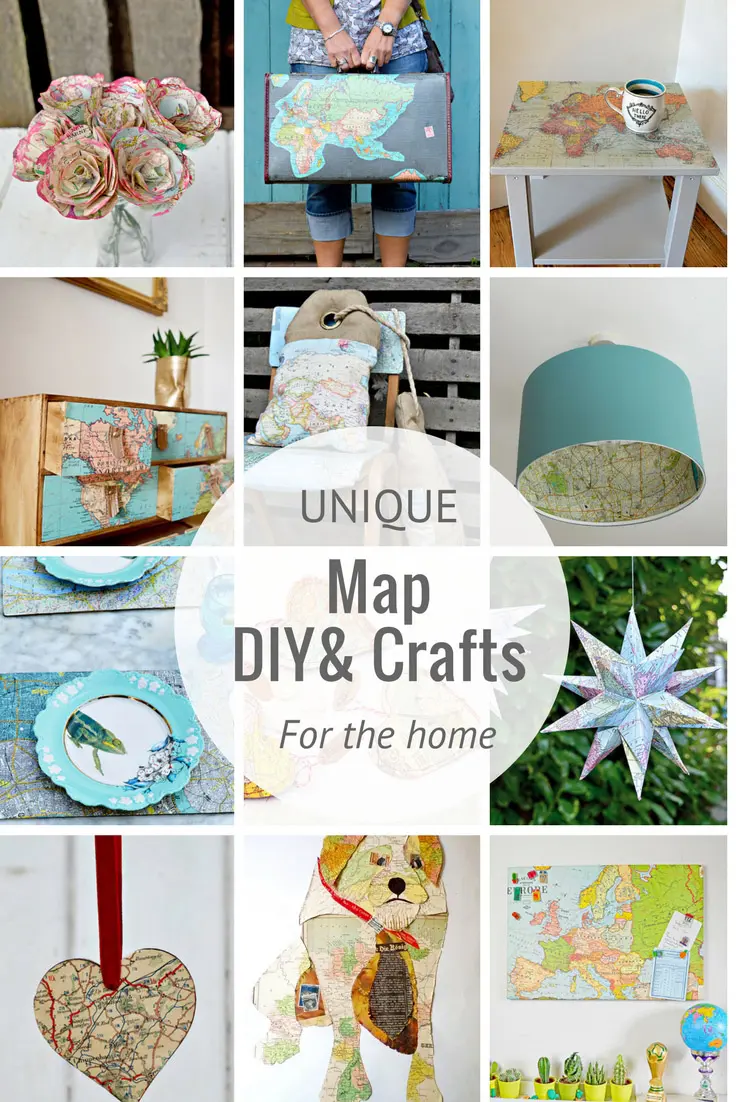 Collection of map crafts and DIY's for the home.