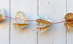 How to Make a Vintage Map Heart Garland