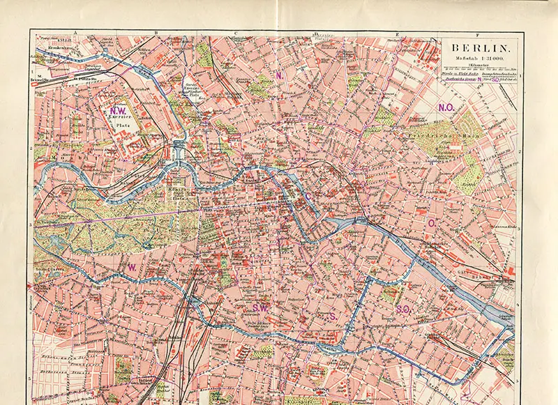 vintage map Berlin City Map