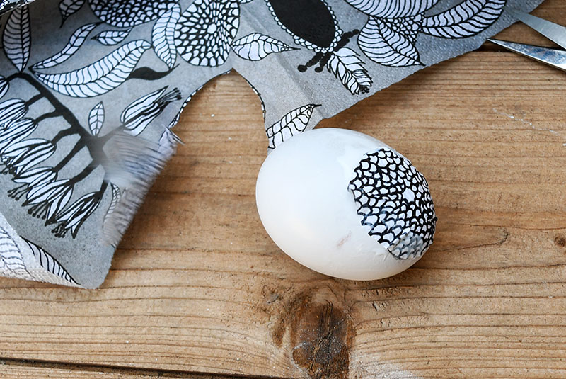 Paper napkin easter egg decoupage