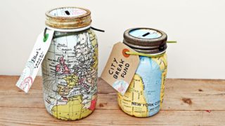 map mason jar bank