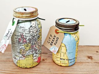 map mason jar bank